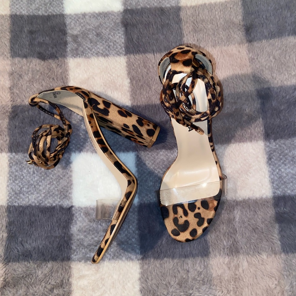 fashion nova leopard lace up heels